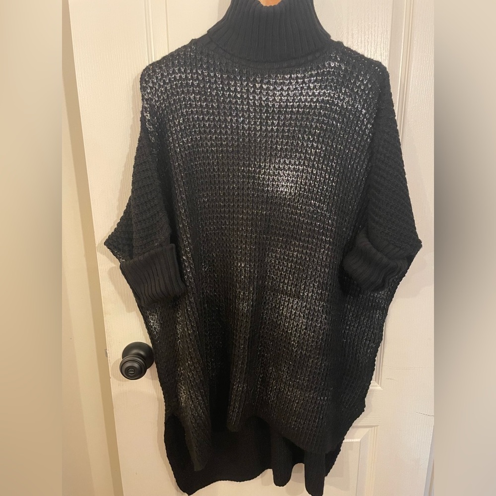 Elissia Knit Turtleneck with Metallic Accent.  Fits XL.